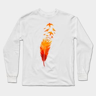 Bird feather illustration Long Sleeve T-Shirt